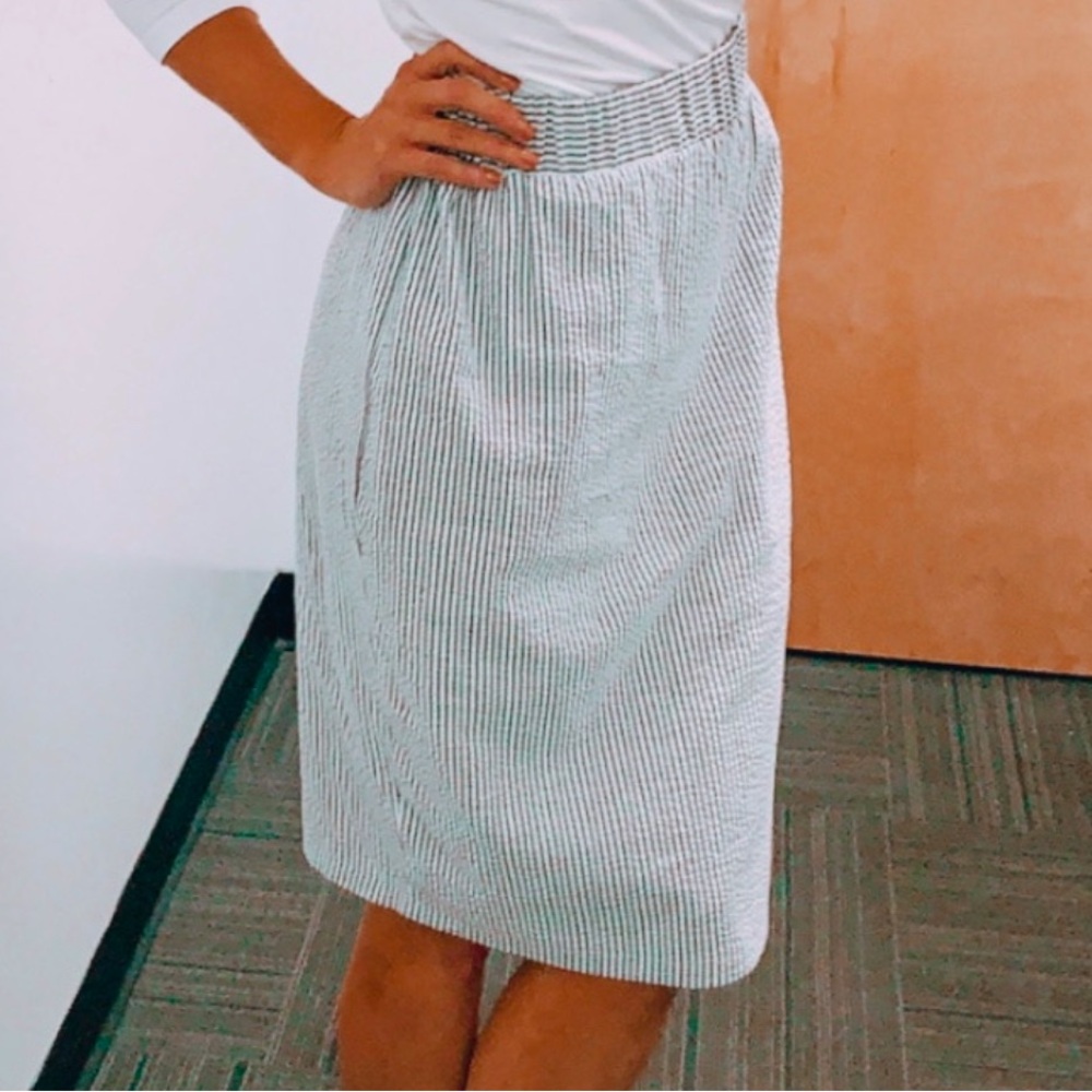 Seersucker Pencil Skirt